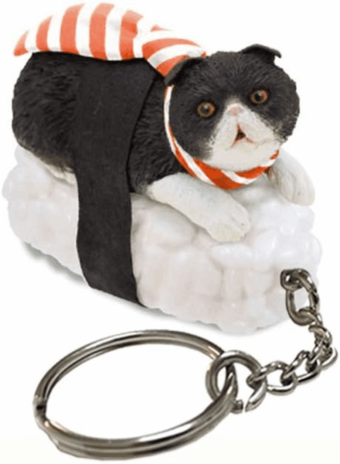 Clever Idiots Nekozushi Keychain - Blind Box Includes 1 of 5 Collectable Figurines - Features a Detachable Keyring (Version 1) - Image 5