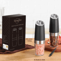 Gravity Electric Salt and Pepper Grinder Set Automatic Shakers Mill Grinder with LED Light, BATTERY POWERED Adjustable Coarseness One Hand Operation, Upgraded Larger Capacity - Image 9