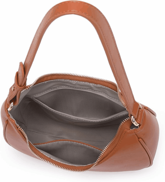 Crescent Shoulder Bags for Women Cute Hobo Tote Handbag under the Arm Purses Mini Clutch Purse with Zipper Closure - Image 5