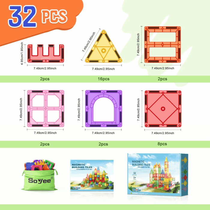 Magnetic Tiles Toddler Toys Magnetic Building Blocks for Kids Ages 3-12 STEM Educational Toys for Girls & Boys Sensory Play for Preschool Learning - Image 5