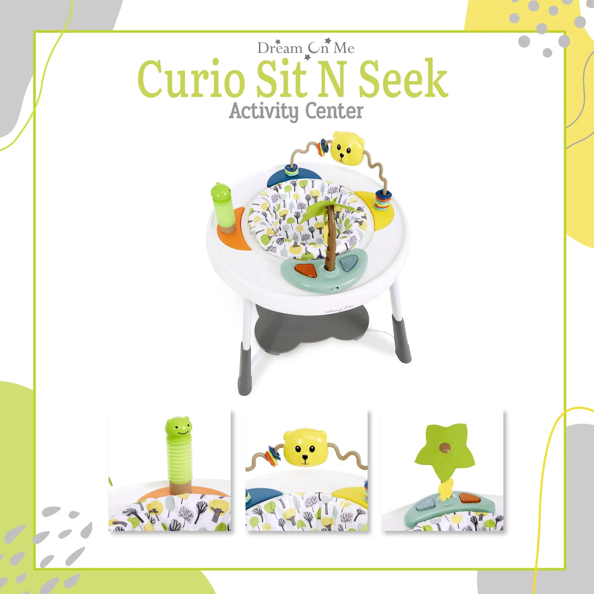 Curio Lightweight & Convertible Sit N Seek Activity Center, Lime - Image 10