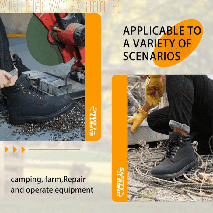 Work Boots for Men Waterproof Soft Toe Non Slip Comfortable Workboots - Image 6
