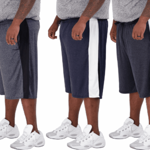 Men'S Big & Tall 3-Pack Dry Fit & Mesh Active Athletic Perfomance Shorts (3X-5X)