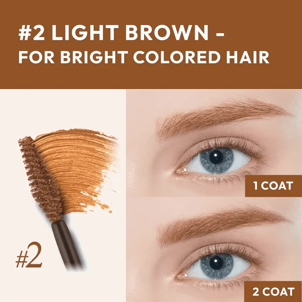 Color My Brows 4.5G #2 Light Brown | Eyes Makeup | Eyebrow Mascara, Quickly Fixing Natural Eyebrow Makeup with Care Effect | Kbeauty - Image 4