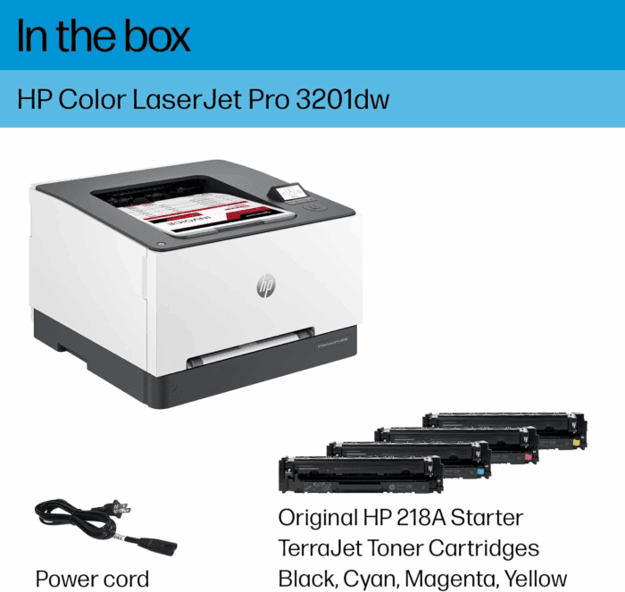 Color Laserjet Pro 3201Dw Wireless Color Laser Printer, Office Printer, Duplex, Best-For-Office (499Q9F) - Image 6
