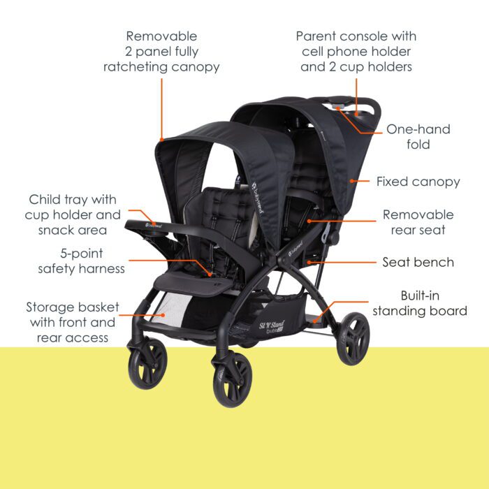 Sit N' Stand® Double 2.0 Stroller - Desert Tan - Image 7