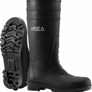 Men'S Steel Toe Rain Boots PVC Rubber Boots, Waterproof Garden Fishing Outdoor Work Boots, Durable Slip Resistant Knee Boots for Agriculture and Industrial Working