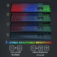 Wireless Keyboard and Mouse Combo RGB Backlit Rechargeable 2.4Ghz Quiet 108 Keys Keyboard-Black - Image 2
