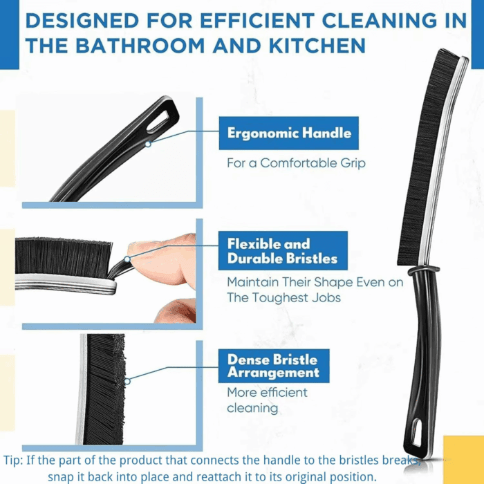 3Pcs Crevice Cleaning Brush Tool, Grout Brush Cleaning Supplies, Home Essentials, Bathroom Cleaning Brush Multifunctional Gap Scrub Hard Bristle Crevice Cleaning Brushes for Household Use - Image 5