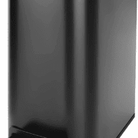 Small Bathroom Trash Can with Lid Soft Close, Step Pedal, 6 Liter / 1.6 Gallon Stainless Steel Garbage Can with Removable Inner Bucket, Anti-Fingerprint Finish (Matt Black)