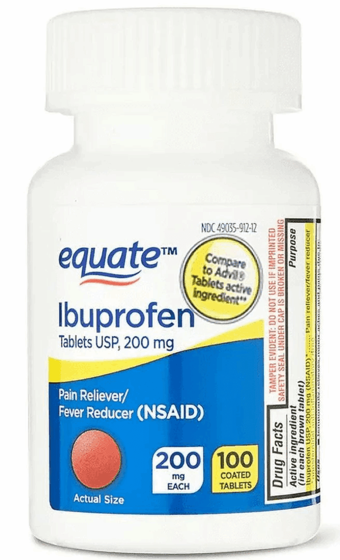 Ibuprofen Pain Reliever and Fever Reducer Coated Tablets, 200Mg, 100 Count