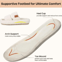 Womens Fuzzy Open-Toe Slippers Soft Comfy Memory Foam Indoor House Shoes - Image 3