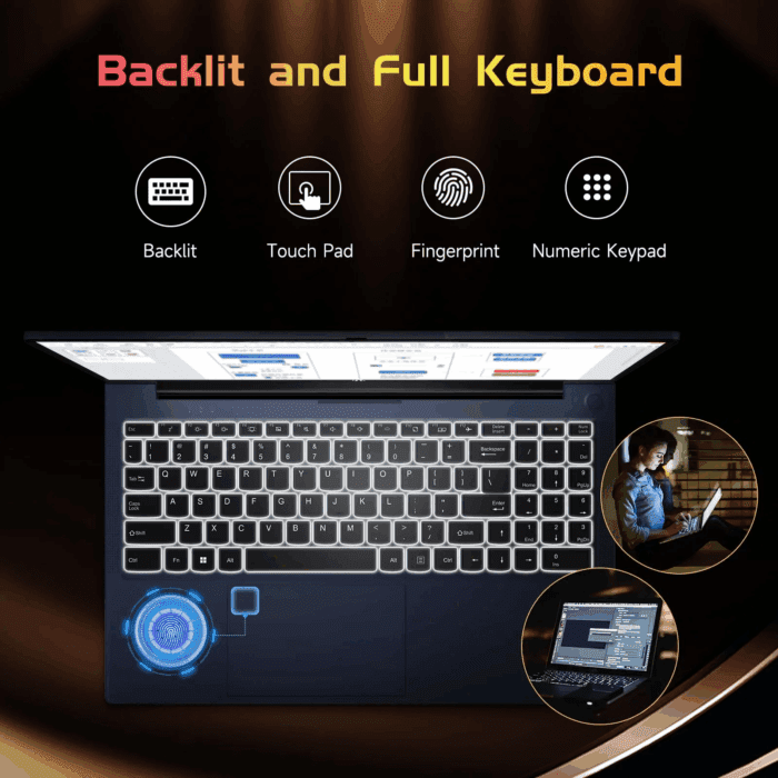 2025 Newest , 15.6-Inch FHD Display  with Intel Quad Core-12Th N100(Up to 3.4Ghz), 16GB RAM 1TB ROM Business  Computer, Fingerprint, Type C, Windows 11 Home, Blue - Image 4