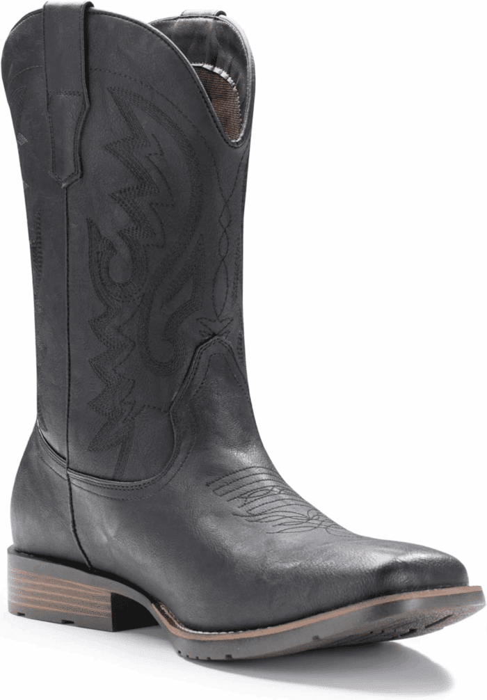 Cowboy Boots for Men with Wide Square Toe Western Retro Boot Durable Classic Fashionable Embroidered Pull on Slip Resistant Boots - Image 2
