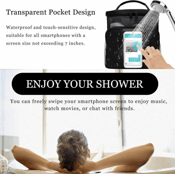 Mesh Shower Caddy,Portable Hangingtravel Toiletry Bag Dorm Room Essentials for College Students Girls,Large Makeup Organizer for Full-Sized Toiletries,Travel Essentials for Women Girls Camping Beach - Image 5
