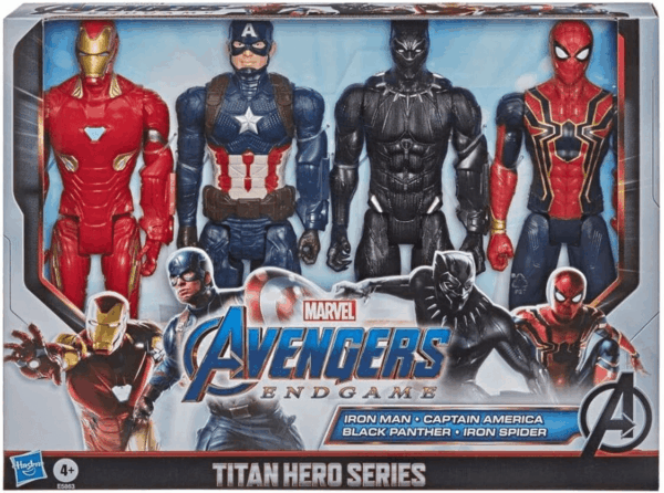 Marvel Endgame Titan Hero Series 12" Action Figures Captain America, Iron Spider, Black Panther, and Iron Man (4 Action Figures)