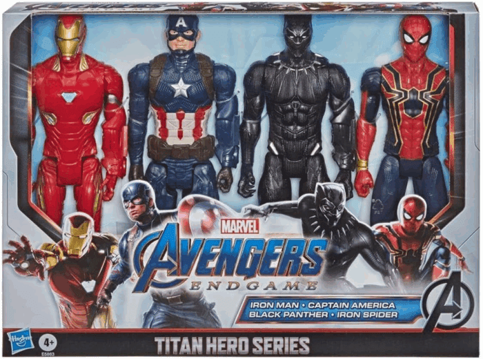 Marvel Endgame Titan Hero Series 12" Action Figures Captain America, Iron Spider, Black Panther, and Iron Man (4 Action Figures)