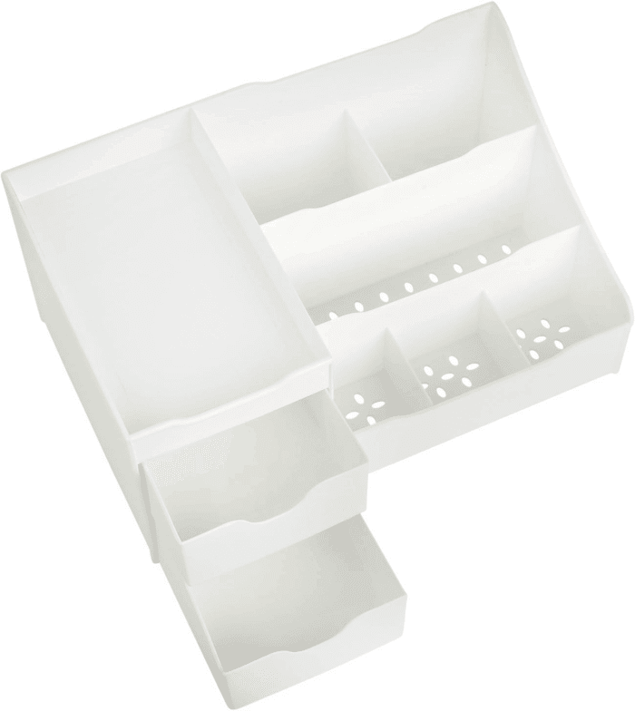 Cosmetic Storage Organizer - Sitting on Your Vanity, Bathroom Counter or Dresser - Easily Organize Your Cosmetics, Jewelry, Hair Accessories (White) - Image 7