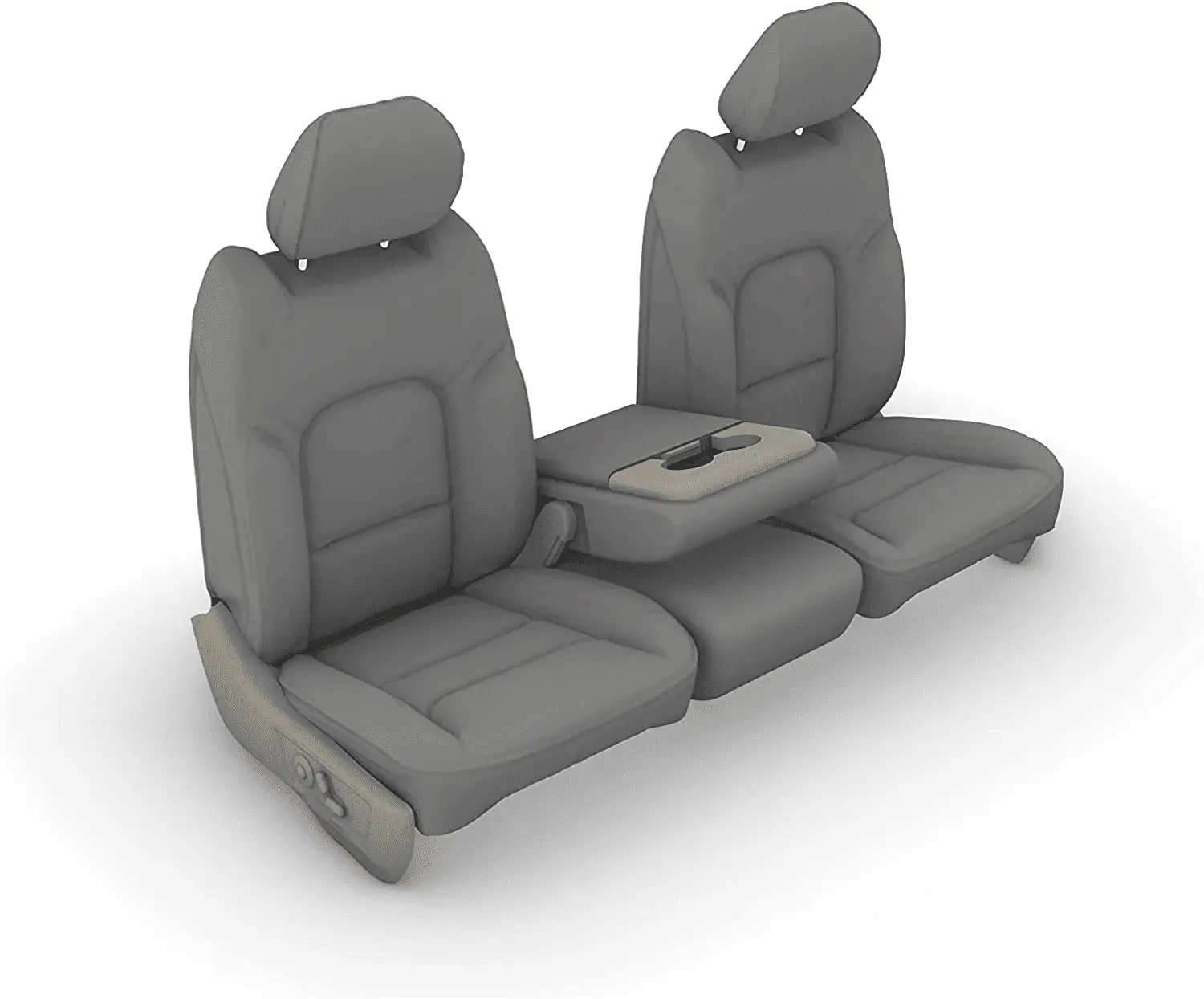 F364 2004-2008 Ford F150 Super Crew Front 40/20/40 Split Seat with Adjustable Headrests in Gray Endura