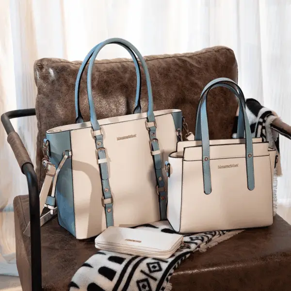 3PCS Purses for Women Tote Bag and Wallet Set Shoulder Satchel Handbags - Image 2