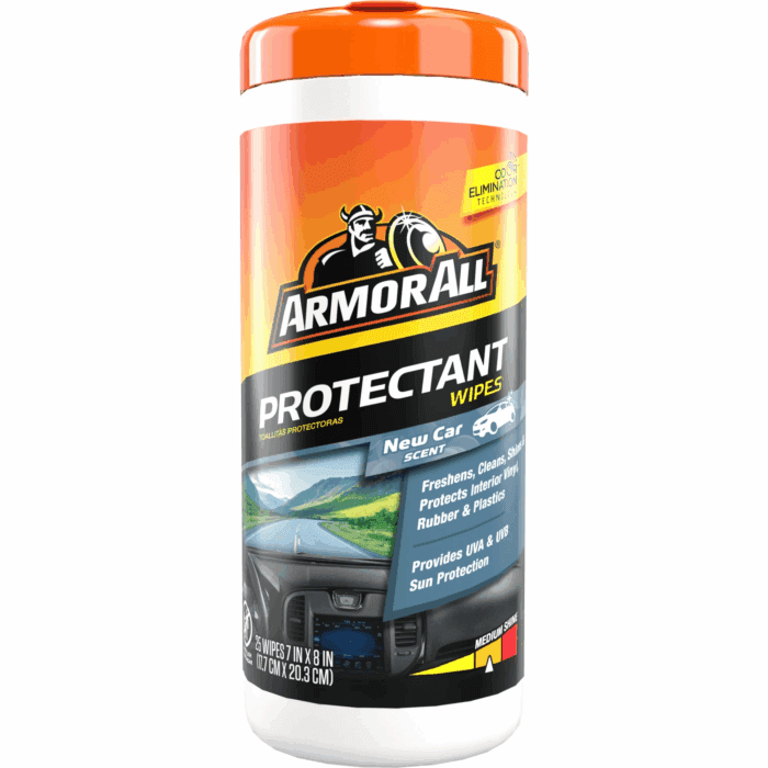 Car Interior Protectant Wipes in New Car Scent, 25 Count