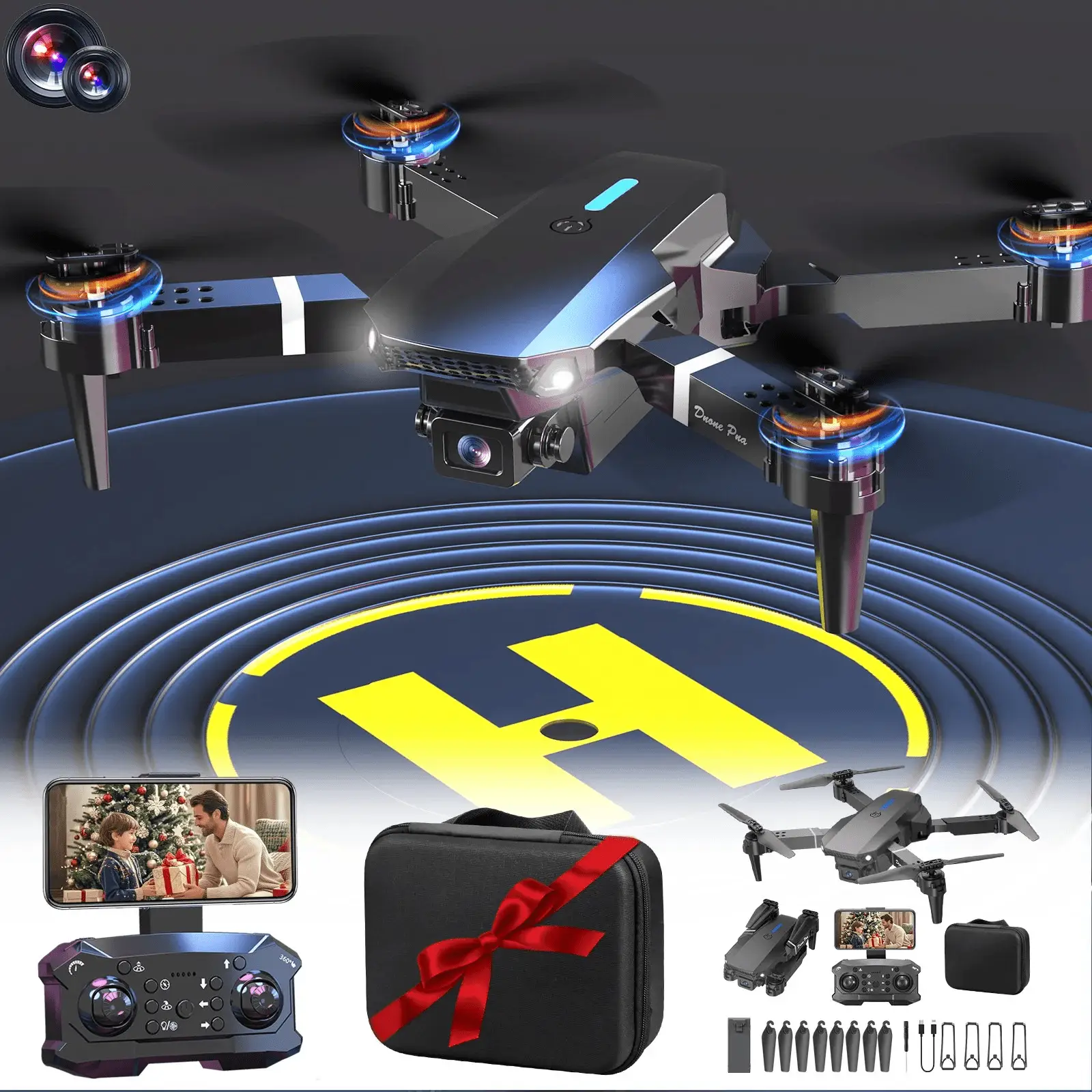 Drone with Camera for Adults,1080P Live Video App-Controlled Camera Drone for Kids 8-12, Beginner Friendly with 1 Key Fly/Land/Return, App-Controlled FPV Drone - Image 11