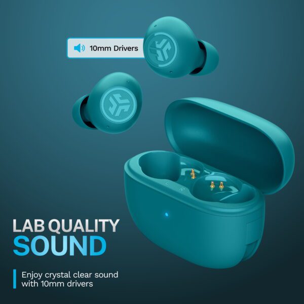 Go Pop Active Noise Cancelling True Wireless Earbuds, Charging Case, Teal - Image 4