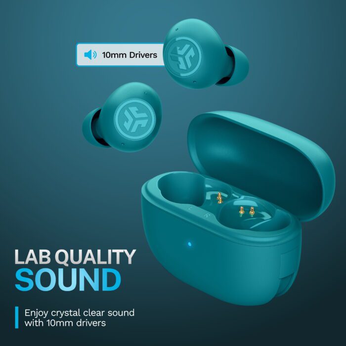 Go Pop Active Noise Cancelling True Wireless Earbuds, Charging Case, Teal - Image 4