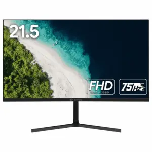 22 Inch FHD 1080P Computer Monitor - 75Hz VA Panel with 3-Side Frameless Design, Eye-Care Technology & VESA Mount, HDMI/VGA Ports (Black)