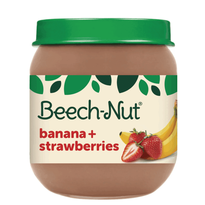 Stage 2 Baby Food, Banana & Strawberries, 4 Oz Jar