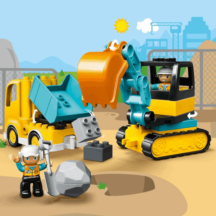 DUPLO Town Truck & Tracked Excavator Construction Vehicle 10931 Toy for Toddlers 2-4 Years Old Girls & Boys, Fine Motor Skills Development and Learning Toy - Image 6