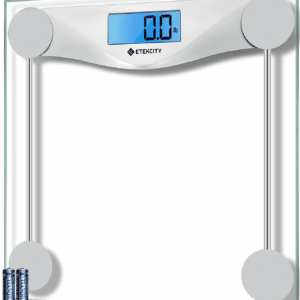 Digital Body Weight Bathroom Scale, Large Blue LCD Backlight Display, High Precision Measurements,6Mm Tempered Glass, 400 Pounds