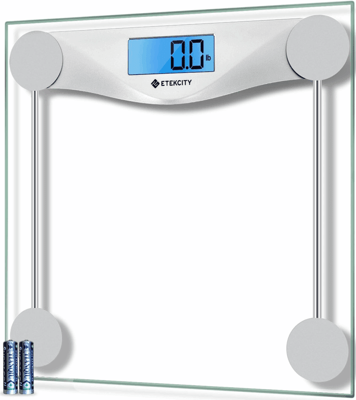 Digital Body Weight Bathroom Scale, Large Blue LCD Backlight Display, High Precision Measurements,6Mm Tempered Glass, 400 Pounds