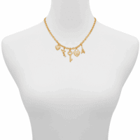Women'S Gold-Tone Interchangeable Love Theme Charms Necklace. - Image 3