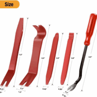 5 PCS Nylon Auto Trim Removal Tool Kit No-Scratch Removal Tool Kit for Car Panel & Audio Dashboard Dismantle Red - Image 2