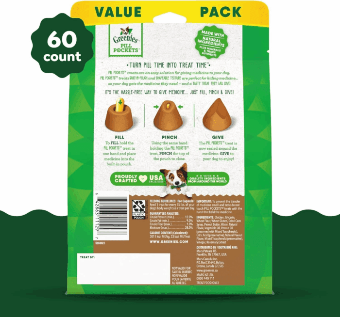 Pill Pockets Large Size Soft Dog Treats for Capsules, with Real Peanut Butter, Made with Natural Ingredients plus Minerals & Trace Nutrients, 15.8 Oz. (60 Count, Pack of 1) - Image 2