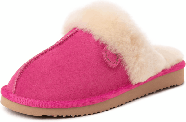 Women'S Fireside Sydney Shearling Fur Indoor/Outdoor Scuff Slipper with Wide Widths