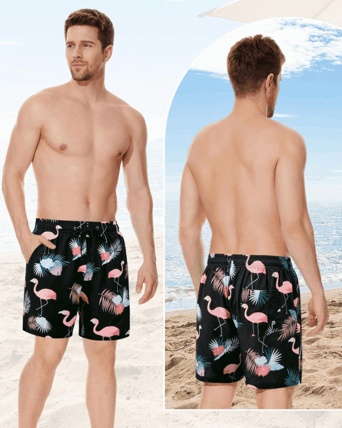 Men'S Swim Trunks Board Shorts Quick Dry Mens Swimming Trunks with Compression Liner - Image 2