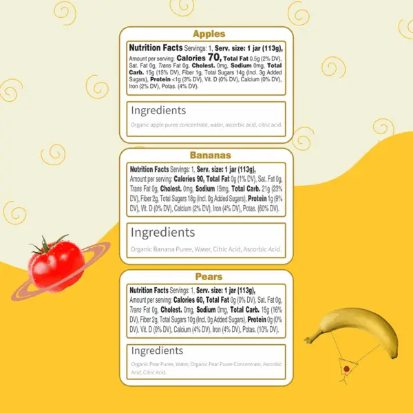 Organic Baby Food Jars, Stage 1 Fruit Puree for Babies 4 Months and Older, Organic Fruit Variety Pack, 4 Oz Resealable Glass Jar (Pack of 12) - Image 5