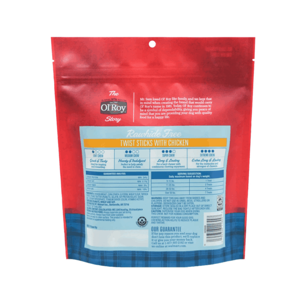 Rawhide Free Twist Sticks with Chicken Dog Treats, 50Ct,16Oz.Bag - Image 2