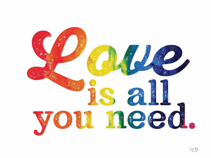 Lux + Me Designs 24X19 Gold Ornate Wood Framed with Double Matting Museum Art Print Titled - Love Is All You Need - Image 2