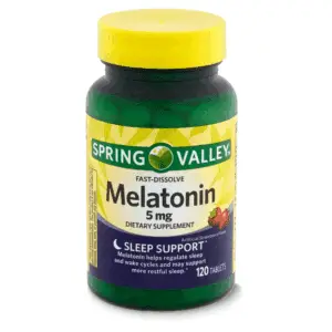Melatonin Sleep Dietary Supplement Fast-Dissolve Tablets, Strawberry, 5 Mg, 120 Count