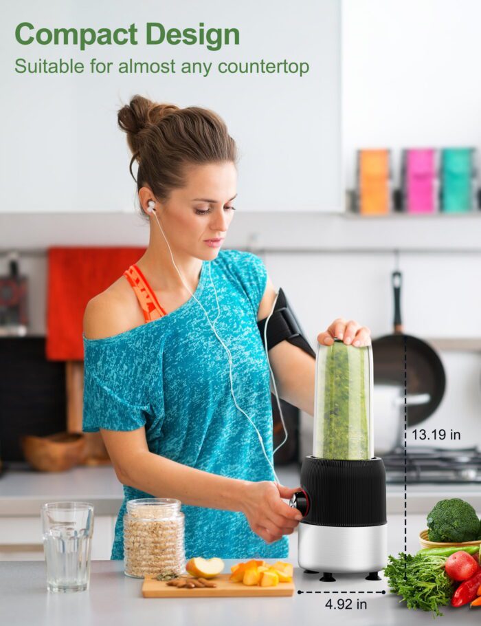 2-In-1 Multipurpose Blenders for Smoothies with 22Oz No-Bpa Portable Bottle, Coffee/Spices Jar Bottle for Grinder, New - Image 7
