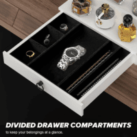 Cologne Organizer for Men, 4 Tier White Wood Perfume Organizer with Felt Lining Drawer and Hidden Compartment, Perfume Display Holder, a Gift for Men - Image 3