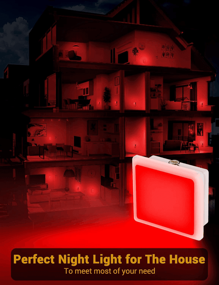 Red Night Light, Red Nightlight[2 Pack],0.3W LED Night Light with Auto Light Sensor,Night Lamp Plug into Wall for Bedroom,Corridor,Hallway,Non-Dimmable - Image 8