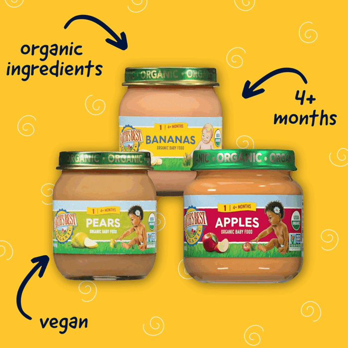 Organic Baby Food Jars, Stage 1 Fruit Puree for Babies 4 Months and Older, Organic Fruit Variety Pack, 4 Oz Resealable Glass Jar (Pack of 12) - Image 2