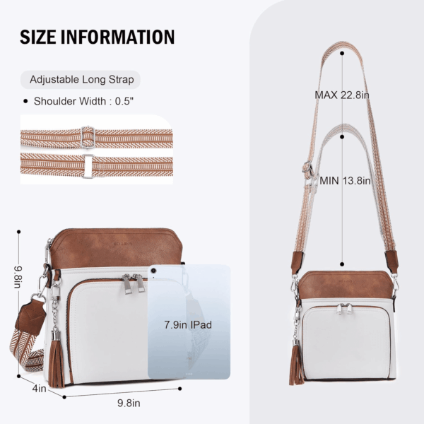 Crossbody Purse for Women,Lightweight Medium Crossbody Bag Soft Leather Women'S Shoulder Handbags with Tassel - Image 6