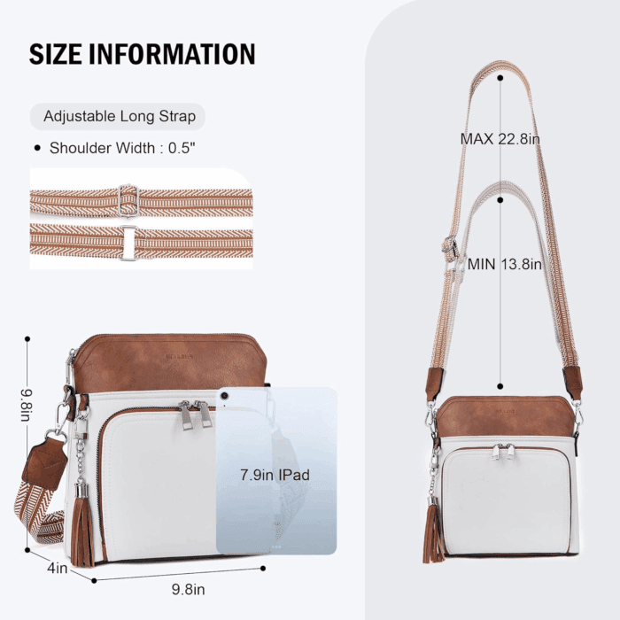 Crossbody Purse for Women,Lightweight Medium Crossbody Bag Soft Leather Women'S Shoulder Handbags with Tassel - Image 6