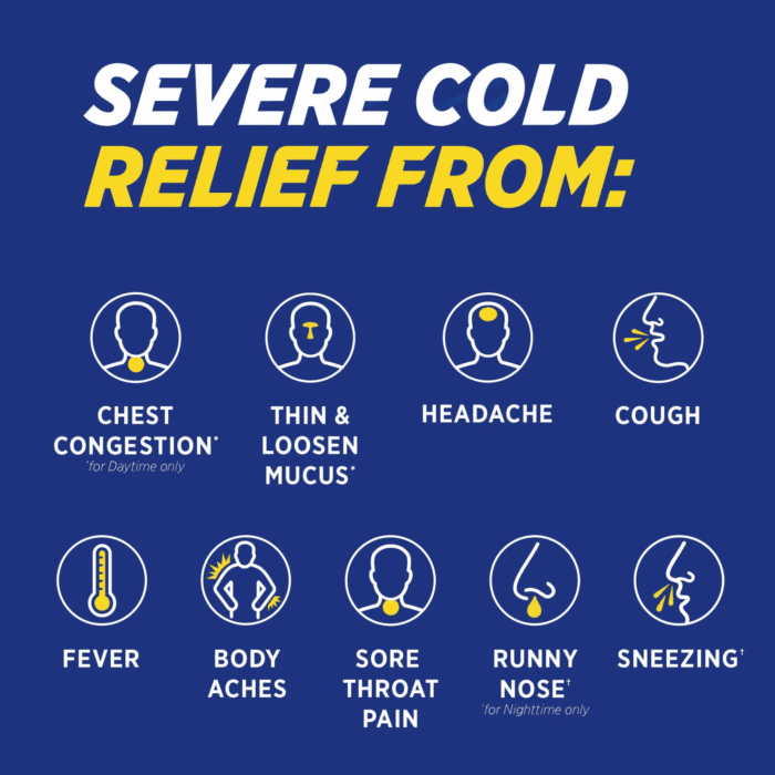 Severe Cough Cold and Flu Day and Nighttime Relief Medicine Syrup, Berry, 8.3 Fl Oz, 2 Pack - Image 2