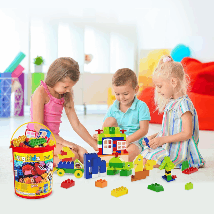 Big Building Block Set - 214 Pieces Toddler Educational Toy Classic Large Size Building Block Bricks - 13 Fun Shapes and Storage Bucket - Compatible with All Major Bulk Bricks Set - Image 6